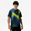 ミズノ 汗処理/通気 ドライエアロフローゲームシャツ(ラケットスポーツ) ドレスネイビー Mizuno 62JAC00014