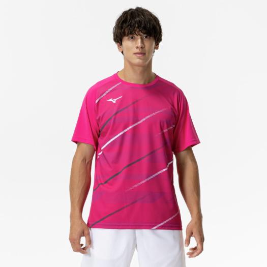 【送料290円】ミズノ ゲームシャツ(ラケットスポーツ) フクシアパープル Mizuno 62JAC02566