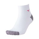 ミズノ ショートソックス ホワイト×ビビッドピンク Mizuno 62JXC00176