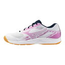 【送料無料】ミズノ クロスマッチスマッシュ(エントリーモデル/卓球) ホワイト×ピンク×ネイビー Mizuno 81GA253002