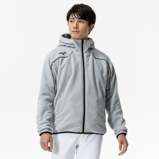 【送料無料】ミズノ ミズノプロ フリースフーディ(厚手) グレー Mizuno 12JECK2405