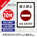 駐車場案内【進入禁止】10枚セット210×297mm看板プレート サイン 日本 サインプレート 看板標識 看板防止 注意 迷惑_A4サイズA2. 0210_a4_w210h297_a2_10