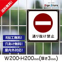 注意 看板【通り抜け禁止】200×200mm 看板プレート サイン 日本 案内 サインプレート 看板標識 看板防止 注意 迷惑_A2 . 0206_s_w200h200_a2
