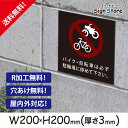 駐輪場案内【駐輪禁止】200×200mm看板プレート サイン 日本 サインプレート 看板標識 看板防止 注意 迷惑_スクエアサイズF. 07_s_w200h200_f