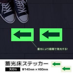 蓄光シール 蓄光ステッカー 蓄光 シール ステッカー フロア 誘導 床用シール 床シール 案内 塩ビ ラミネート 施設 保育園 幼稚園 映画館 テーマパーク 水族館 動物園 イベント ライブ 展示会 テーマパーク 矢印|蓄光床ステッカー 矢印06 2枚