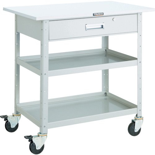 トラスコ TRUSCO オレンジブック ツールワゴン バーディワゴン 750X500 天板 深型1段引出付 ホワイト BDW-972TY-W 487-8213