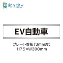 駐車場 プレート看板 パーキング 標識 H75XW300mm 019_EV自動車_白