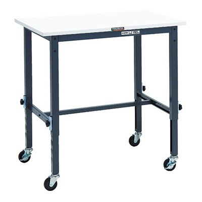 トラスコ TRUSCO 業務用 作業台 キャスター付 ダークグレー 900X600X719〜1019mm AEM-0960C75DG 868-8619(4)