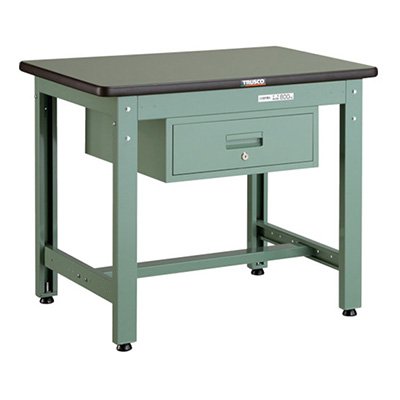 トラスコ TRUSCO オレンジブック 業務用 中量作業台 1段引出し付 グリーン 900X600X740mm GWR-0960F1 301-2093