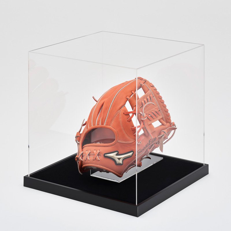 コレクションケース アクリル グローブ 専用スタンド付き 台座タイプ：黒別珍 フレーム：T25ブラック ..