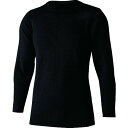 おたふく BT デュアルブラッシュド ヘビーウェイト クルーネックシャツ ブラック SS JW-180-11-SS 148-0595 冬 暖房 寒さ対策 防寒用品