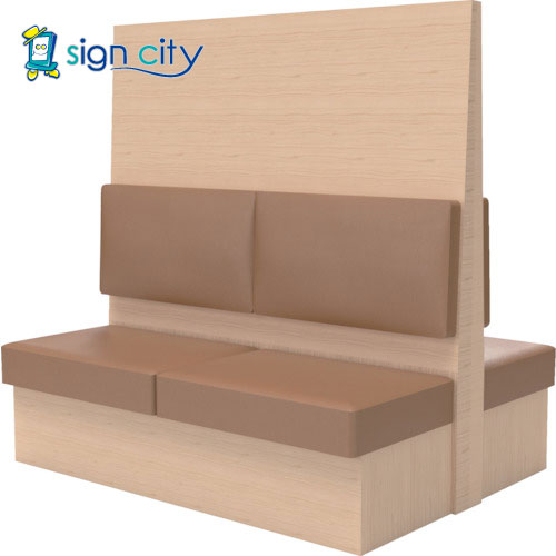 トラスコ TRUSCO ミーティングベンチダブル H1800XW1800XD960木目ナチュラル 生地レザーブラウン MBW66..