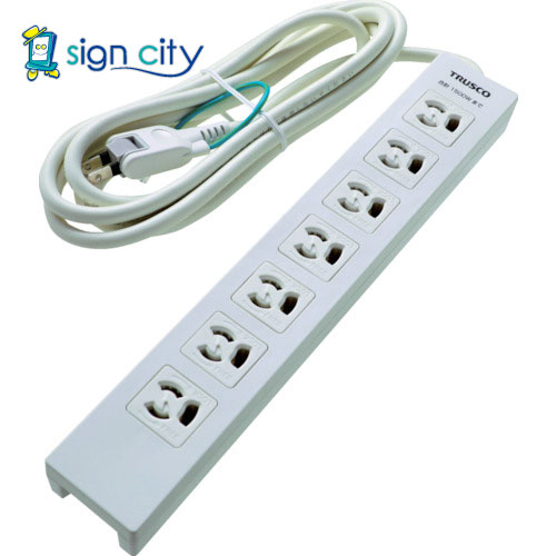 トラスコ中山 オレンジブック TRUSCO 電源タップ 3P抜け止め7個口 3M アース／マグネット付 TOT3N-703 ..