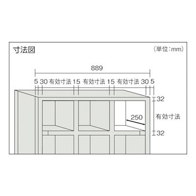 トラスコ TRUSCO KC型区分棚コボレ止めなし 889×264×H1802 3列5段 KC-3050 504-1287 [2]