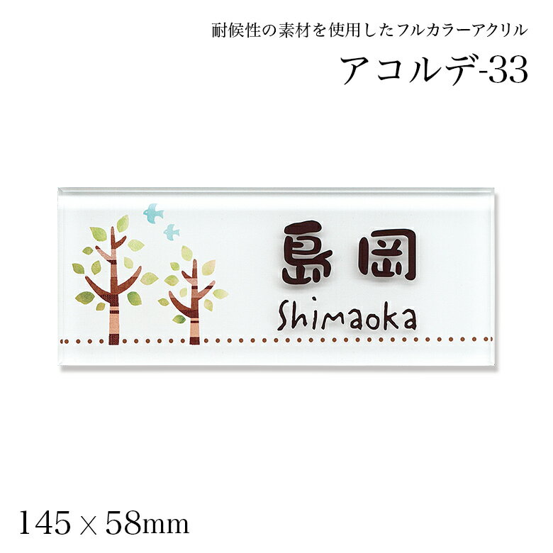 表札 アクリル アコルデ-33【厚さ8mm】おしゃれ ひょうさつ 標札 戸建 門札 ネームプレート アルファベット 新築祝い 四角 玄関 番地 機能ポール 門柱 マンション アパート ラッピング 北欧