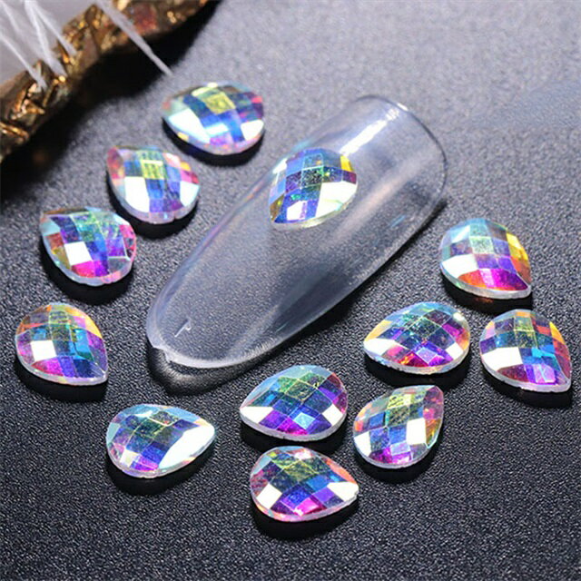 ガラスストーン 雫型 6×8mm フラッシュ【20ヶ】