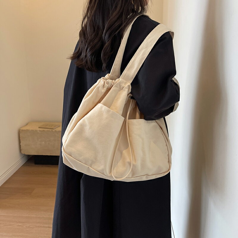 トートバッグ レディース キャンバス エコバッグ 鞄 巾着バッグ ショルダー 帆布包 帆布バッグ 帆布 ランチバッグ おしゃれ かわいい 小さめ 軽量 軽い バッグ 秋 冬(1ヶ)