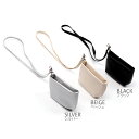 ミニ財布 小銭入れ ウォレット PU シンプル 約3×9×14cm 紐40cm(1ヶ)