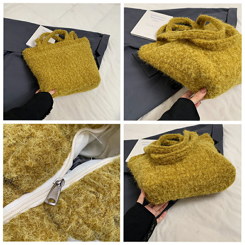 サインラボ楽天市場店のファー バッグ レディース トートバッグ ショルダーバッグ もこもこ 肩掛けバッグ 大人 冬バッグ おしゃれ お出かけ 秋 冬 通勤 プレゼント（1ヶ）｜アングル3