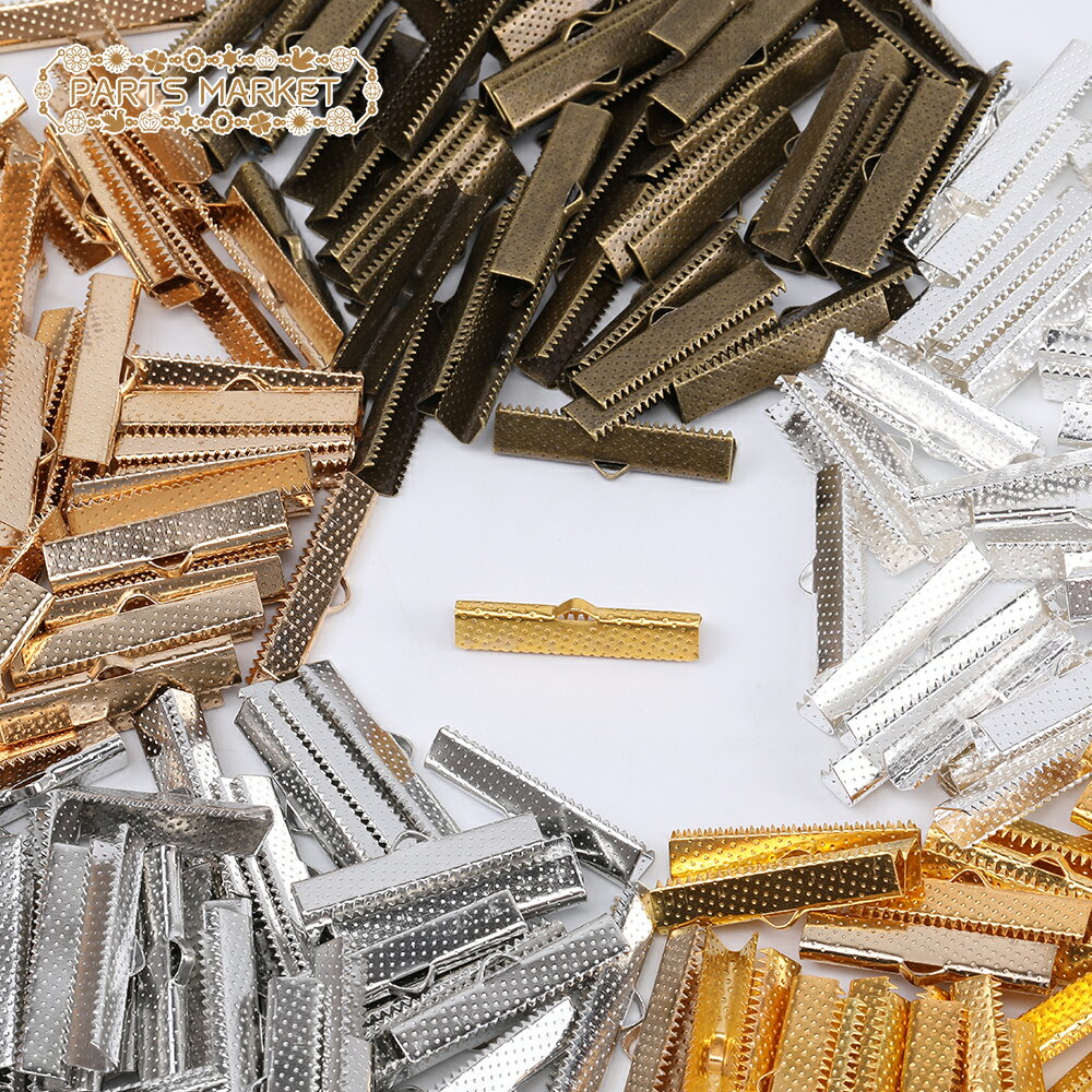 ワニ口 リボン留め 紐止め 30mm 紐留め 100個セット ワニカン 留め具 クリップ 手芸パーツ ハンドメイドパーツ 2