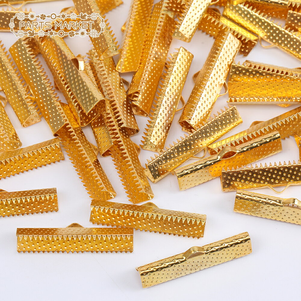 ワニ口 リボン留め 紐止め 30mm 紐留め 100個セット ワニカン 留め具 クリップ 手芸パーツ ハンドメイドパーツ 3