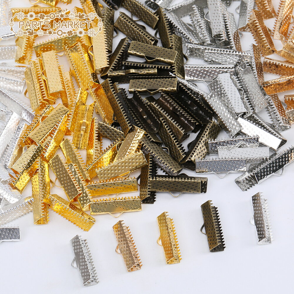 ワニ口 リボン留め 紐止め 20mm 紐留め 100個セット ワニカン 留め具 クリップ 手芸パーツ ハンドメイドパーツ