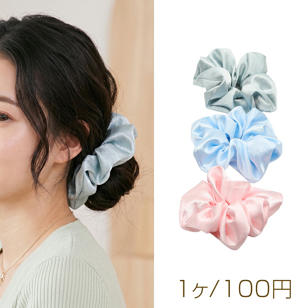 Scrunchie, glossy finish, elegant, simple, hair tie, hair accessory, hair clip, hair tie, hair accessory, approximately 12cm (1 piece)