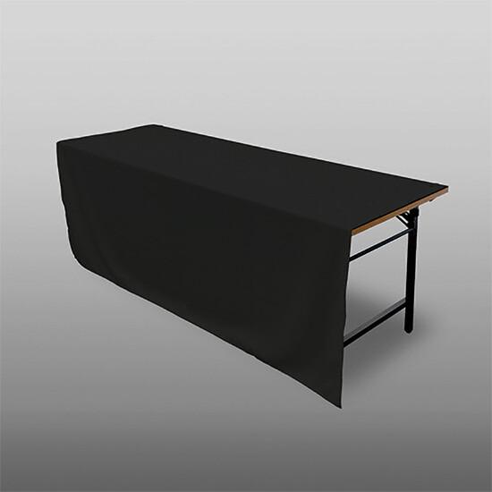 単色染め防炎テーブルクロス(洗濯OK・アーネスト生地) クロス止め4個付 高さ1.4m 幅1.8m ブラック イベ..