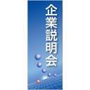 企業向けバナー 企業説明会 ブルー(青)背景 素材:トロマット(厚手生地) (61543) イベント用品 商談会・採用就活ブース用品 説明会用バナー