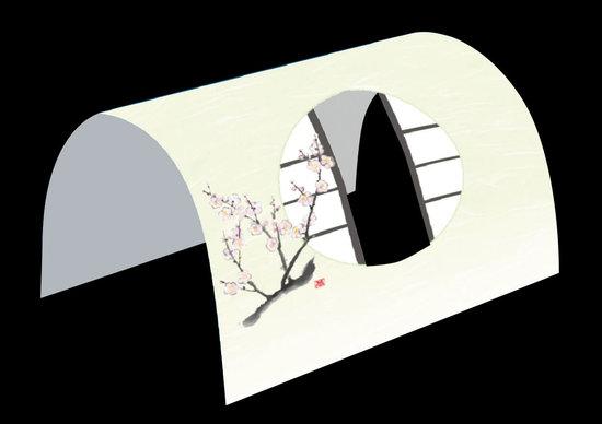 月見窓ドーム掛紙 (100枚入) 梅(W66226) 敷紙・掛紙 ドーム型掛紙