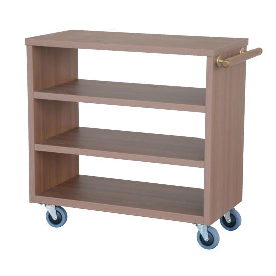 サービスワゴン Pro4段 ブラウン ブラウン(W45292) 店舗什器・店舗備品