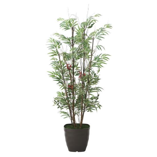 光触媒 人工観葉植物 造花 黒竹＆南天1.6 (高さ160cm) 店舗用品 光触媒 人工観葉植物・造花・フェイクグリーン フロア(鉢型)用 125～160cm