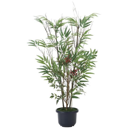 光触媒 人工観葉植物 造花 黒竹＆南天1.0 (高さ100cm) 店舗用品 光触媒 人工観葉植物・造花・フェイクグリーン フロア(鉢型)用 125cm未満