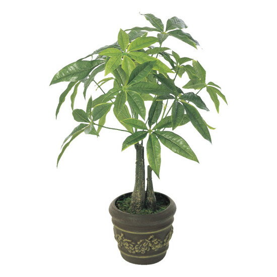 光触媒 人工観葉植物 造花 パキラポットM (高さ41cm) (252K50) 店舗用品 光触媒 人工観葉植物・造花・フェイクグリーン テーブル(卓上)用人工観葉植物