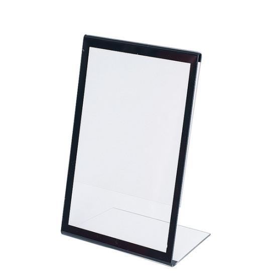 アクリルL型カード立 ブラックフレーム A5 販促用品 カード立て・カードスタンド L型・傾斜タイプ
