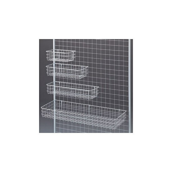 ネット用網カゴ 白 W840×D300×H100 店舗用品 店舗・陳列什器 ネット什器 ネット什器用パーツ