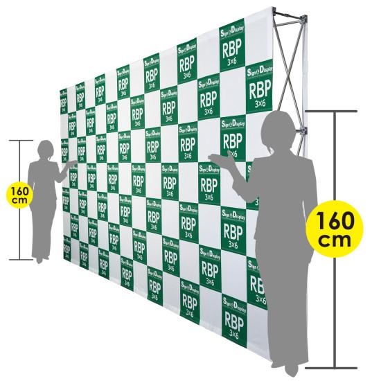 楽々！バックパネルスタンド 3×6 W4485×H2265mm ※器具のみ スタンド看板 バックパネル(バックボード) ジャバラ式(マジックテープ式)