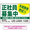 正社員募集中 未経験者歓迎 大きな文字デザイン 求人募集看板 オリジナル プレート看板 グリーン W450×H300 マグネットシート (SP-SMD642C-...