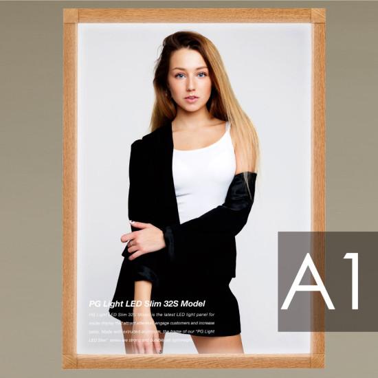 角型PGライトLEDスリム PG-32Sモデル(LED) A1サイズ 屋内用 カラー(仕様):木目調けやき(壁掛用) (PGL-32S-A1-KE-Wall) ...