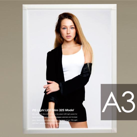 角型PGライトLEDスリム PG-32Sモデル(LED) A3サイズ 屋内用 カラー(仕様):ホワイト(壁掛用) (PGL-32S-A3-WG-Wall) ポス...