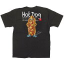 黒Tシャツ ホットドッグ キャラクター サイズ:M (64161) 店舗用品 飲食店用品 飲食店制服、フードユニフォーム
