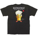 黒Tシャツ ビール キャラクター サイズ:L (64174) 店舗用品 飲食店用品 飲食店制服、フードユニフォーム