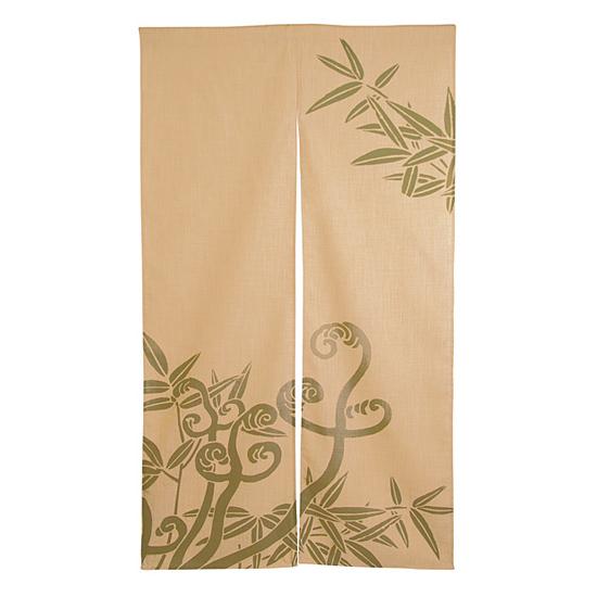 エステル麻のれん (3552) わらび・笹 販促用品 店舗用・飲食店用のれん エステルのれん (麻風・屋内用) 半間