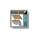 建築業協会統一標識 ロックウール吸音板 50角 ステッカー 2枚1組 (KK-606) 安全用品・工事看板 廃棄物分別標識 品名・分別標識