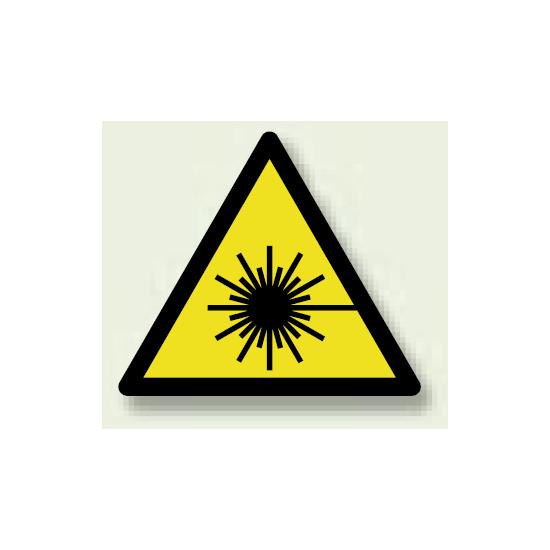 レーザ光 PP ステッカー 150×150 (817-25) 安全用品・工事看板 安全標識 レーザ標識・放射能標識