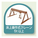 ヘルメット用ステッカー 床上操作式クレーン PP ステッカー 35×35 (2枚1シート) (851-69) 安全用品・工事看板 安全標識 電気・電圧関係標識