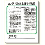 作業主任者職務板 ガス溶接・アセチレン (356-15) 安全用品・工事看板 危険物標識・高圧ガス標識 高圧ガス関係標識