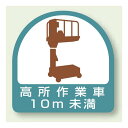 作業管理関係ステッカー 高所作業車10m未満 2枚1組 (851-70) 安全用品・工事看板 安全保護具 ヘルメット用ステッカー・用品