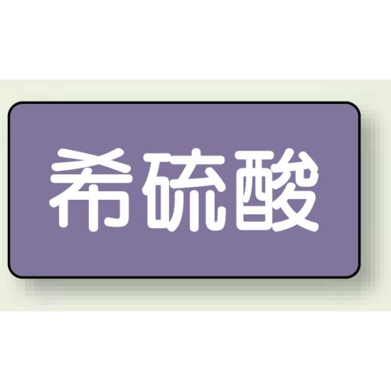 JIS配管識別ステッカー 横型 希硫酸 小 10枚1組 (AS-5-12S) 安全用品・工事看板 配管表示ステッカー 酸・アルカリ用