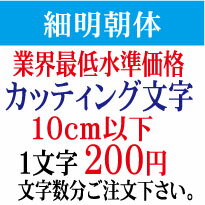 屋外耐候　細明朝体　10cm以下　カッティング文字　カッティングシート　カッティングシール　切り文字　文字　ステ…